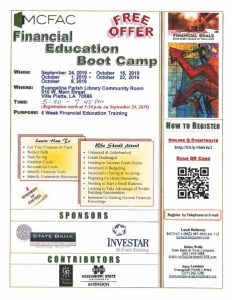 Financial Education Boot Camp @ Evangeline Parish Library