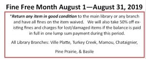 Fine Free August 1st - August 31st