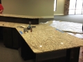 New granite countertop for the circulation desk!! Beautiful!